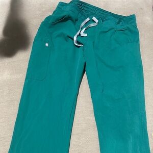 Hunter green Figs scrub pants